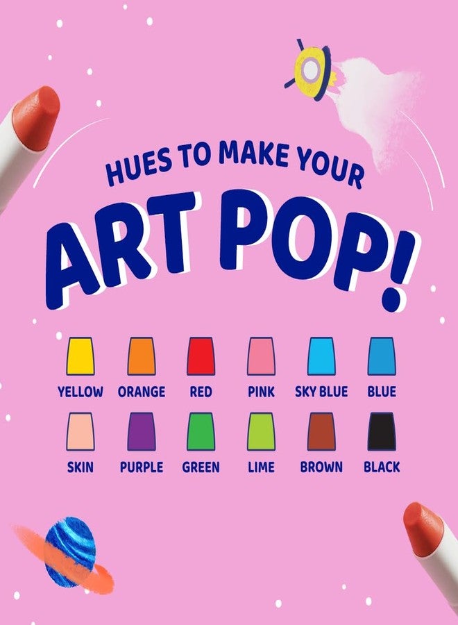 Fevicryl Yudu Gel Crayons | 12 Colours with 1 Brush | Smooth & Mess-Free Creative Art | Twistable, Washable & Water Soluble for Kids & Adults | Ideal Gift for Kids - Image 5